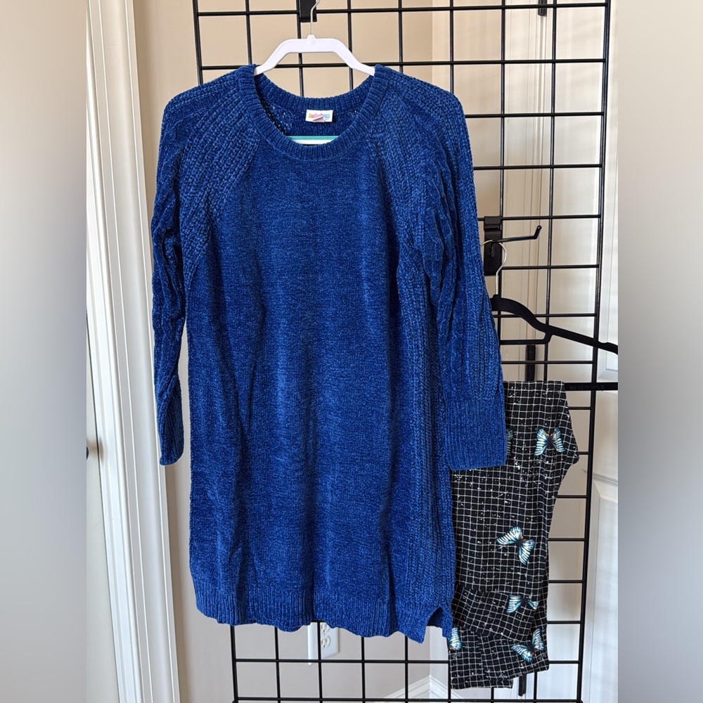 LuLaRoe Vibrant Blue Crew Neck Sweater